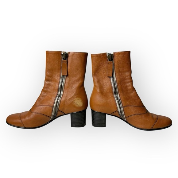 Chloé Lexie Seamed Leather Short Boot in Tan 36 - Picture 8 of 12